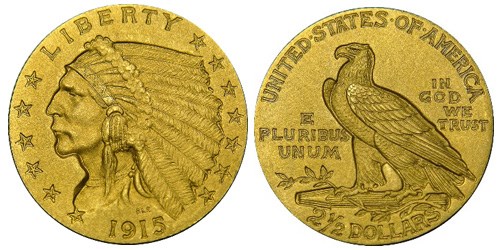 1915 Indian Quarter Eagle Proof