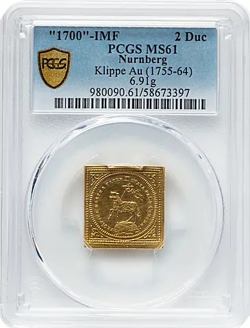 Nürnberg. Free City gold Klippe "Piefort" 2 Ducats