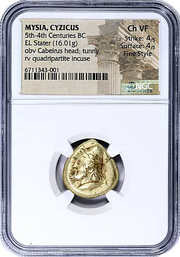 Ancient Mysia, Cyzicus 5th-4th  B.C. NGC Ch VF Strike 4/5 Surface 4/5 Fine Style