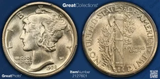 1928-D Mercury Dime in PCGS MS-65 FB CAC: A Denver Gem With Full Bands Power 1928-D Mercury Dime PCGS MS-65 FB (CAC Green) (Grand Cru Label)