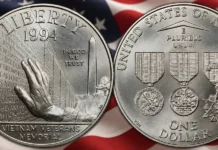 1994-W VIETNAM MEMORIAL Silver Dollar PCGS MS70