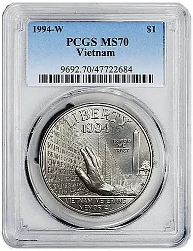 1994 Vietnam Memorial Dollar PCGS-70