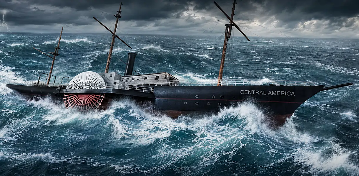 SS Central America In a hurricane before sinking