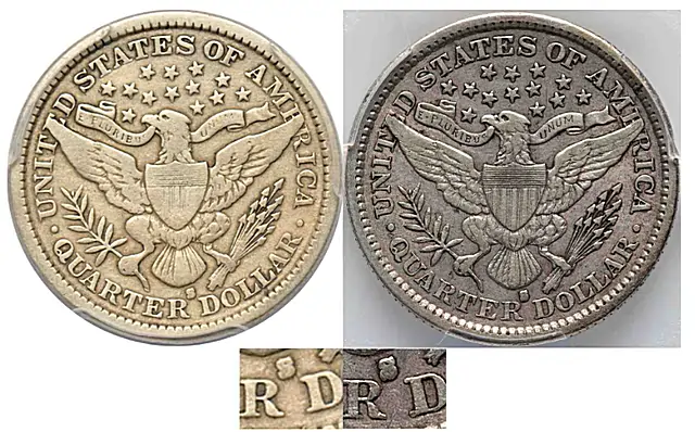 “Authenticated” Counterfeit 1901-S Barber Quarter By Jack D. Young – The Dark Side Group