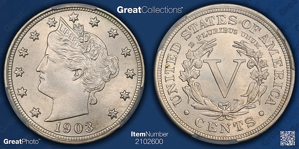 CACG MS-65 1903 Liberty nickel