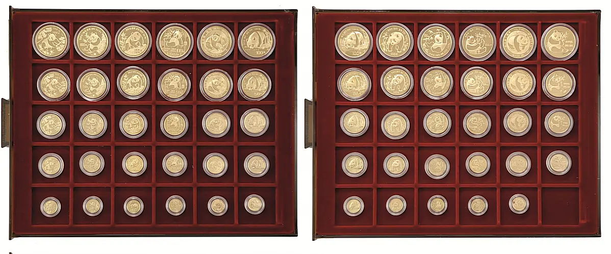 China gold Panda set dated 1982-2025