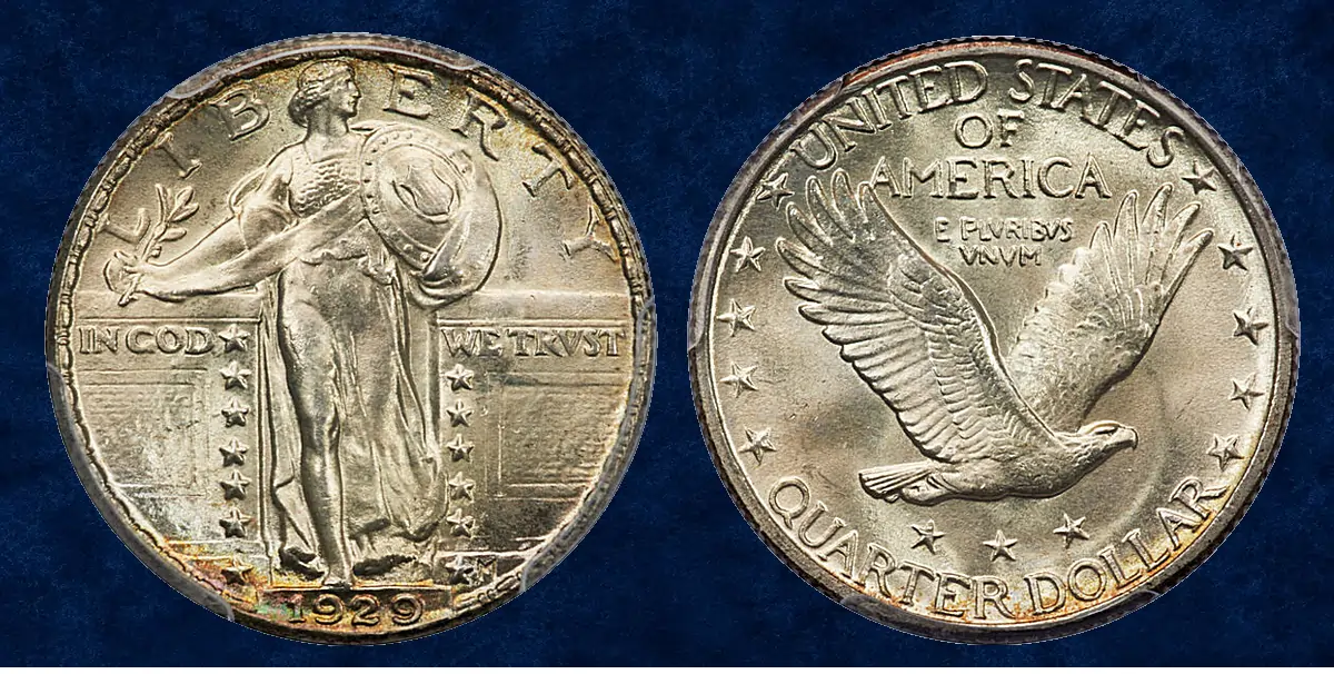 CAC-approved, PCGS-certified MS-67 FH 1929 Standing Liberty quarter