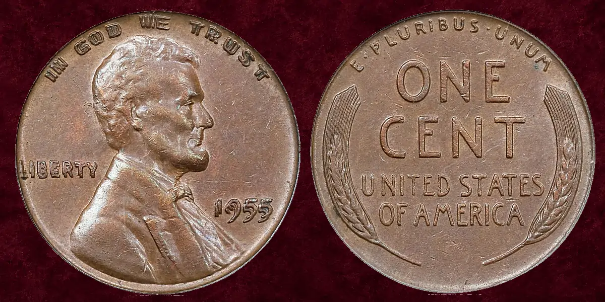 CAC-approved AU-55 1955/1955 Doubled Die Lincoln cent