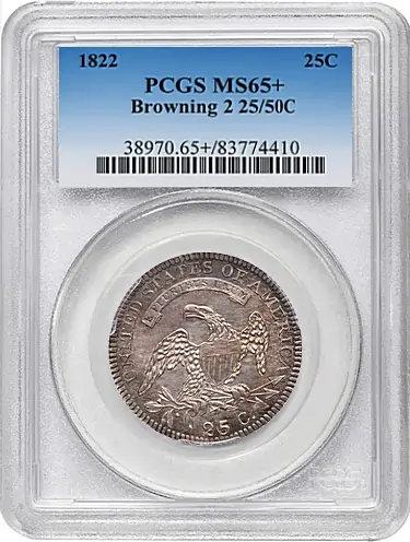 1822 Capped Bust Quarter. B-2. Rarity-5. 25/50 C.