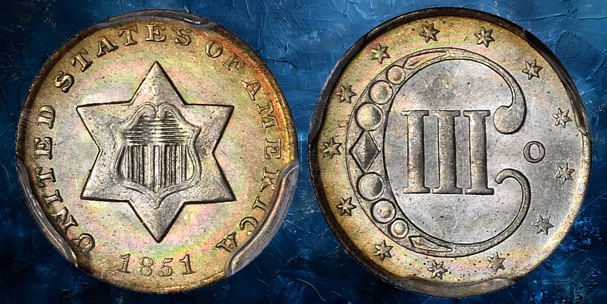 1851-O 3 Cent Silver. One year Only