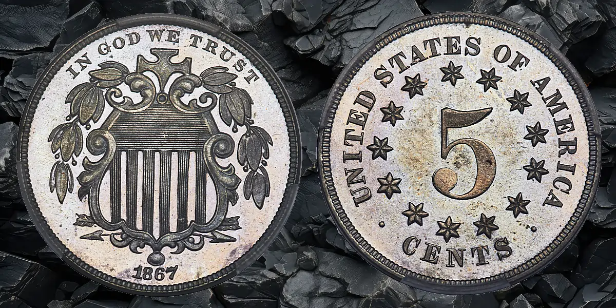 1867 No Rays Shield Nickel Pattern Reverse: A 21-Known Proof Rarity