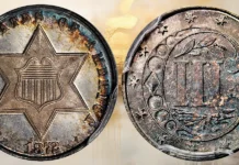 1872 Silver Three-Cent Piece. MS-67 (PCGS).