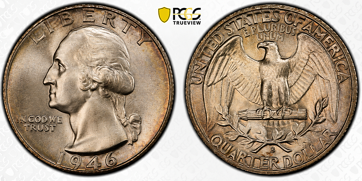 1946-S Washington Quarter, MS-67 PCGS CAC