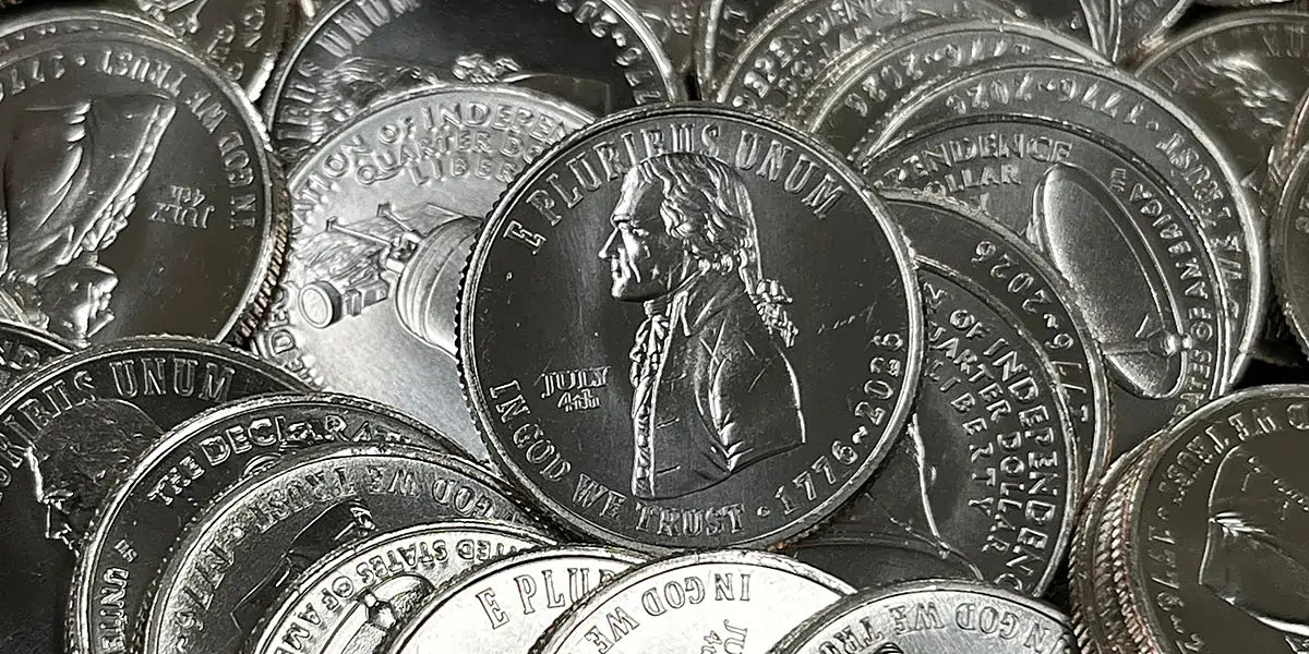 2026 Declaration of Independence quarters with a “July 4th” privy mark.