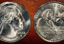 Unique American Women Quarter Struck on 5 Cent Planchet