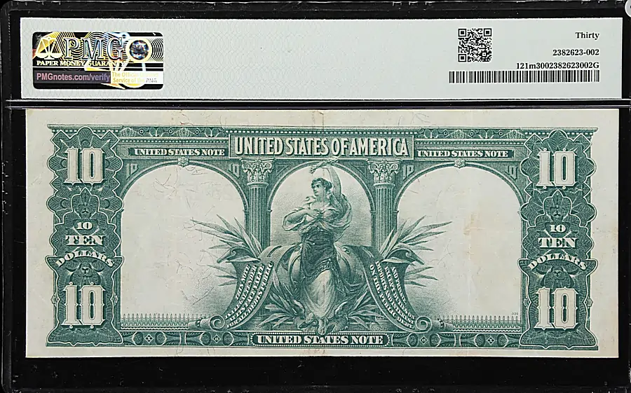 Fr. 121m. 1901 $10 Legal Tender Note. PMG Very Fine 30. Reverse