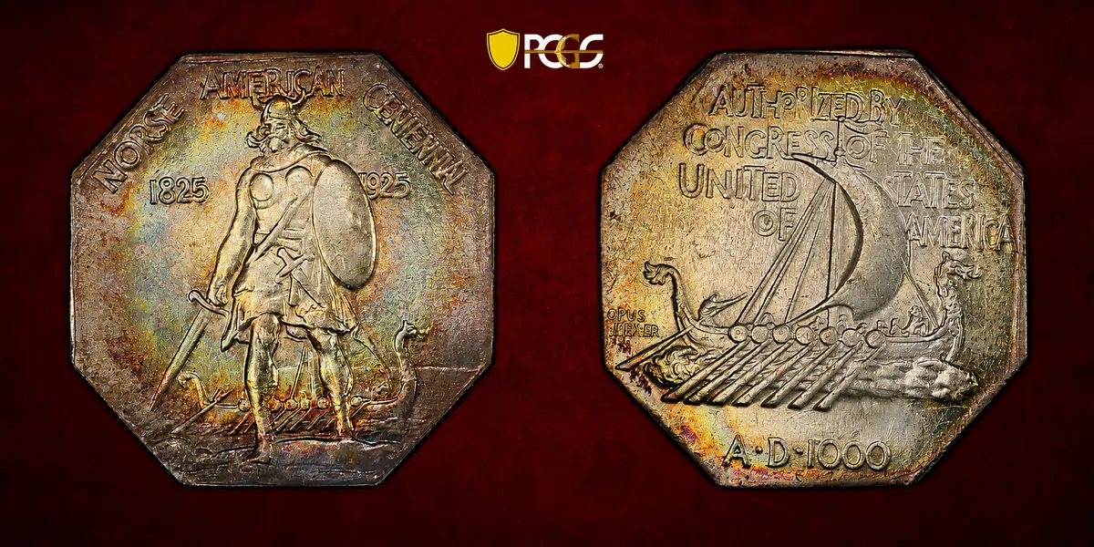 1925 Norse-American Centennial Medal. Silver. Thin Planchet. MS-64+ (PCGS).