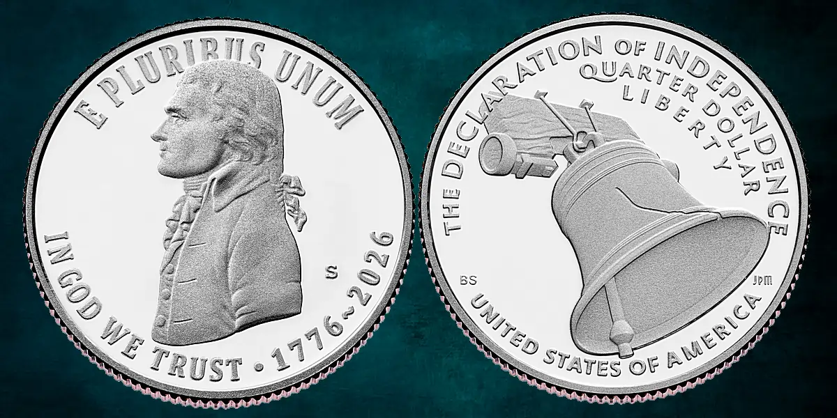 Declaration of Independence quarter honors Thomas Jefferson