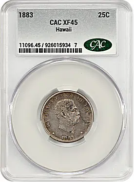 1883 Hawaii Quarter, XF-45 CACG
