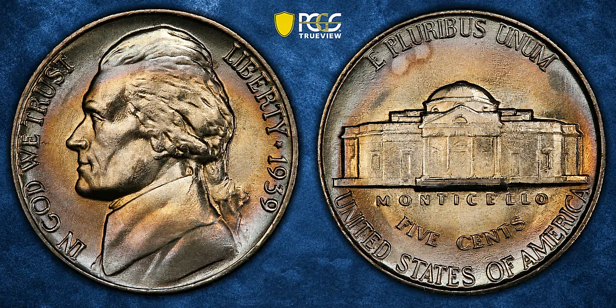 Legend Rare Coin Auctions offered a 1939 Doubled Monticello PCGS MS-67 FS example in its Regency Auction 34