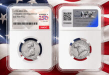 The first collector to submit the Declaration of Independence Quarter featuring the “July 4th” privy mark to NGC for grading will receive a bounty of $2,500 cash.