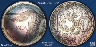 Australia 1967 Silver Dollar Andor Meszaros Fantasy Plain Edge KM-XM2 PCGS Proof-67 CAMEO (Toned)