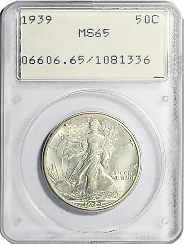 1939 Walking Liberty Half Dollar *108x Serial Number* PCGS MS-65 OGH (1st Gen - White Rattler)