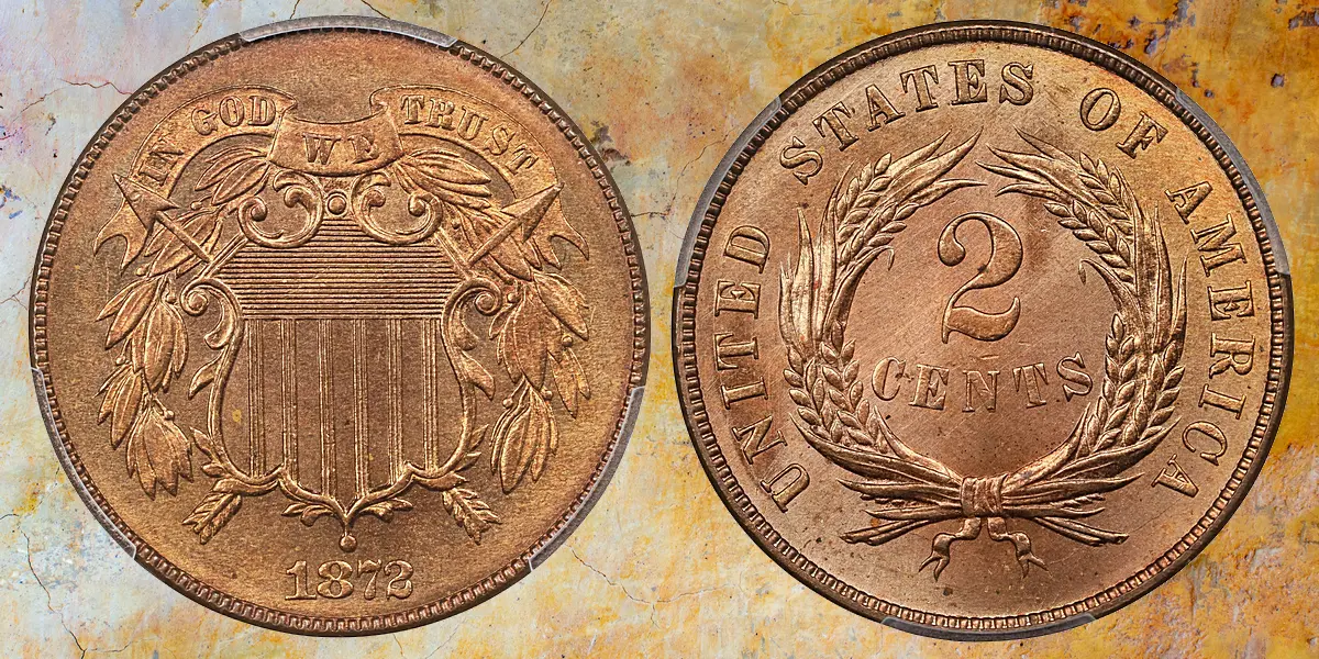 1872 Two-Cent Piece. MS-66 RB (PCGS). CAC. CMQ.