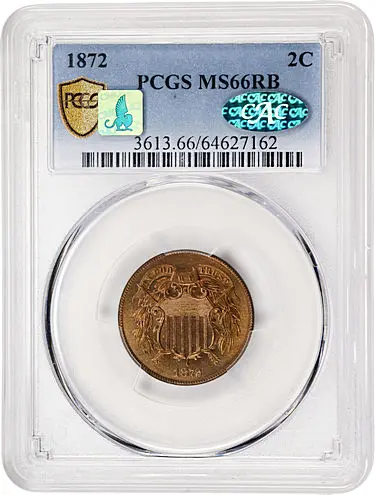 1872 Two-Cent Piece - Final Year, Key Date Issue