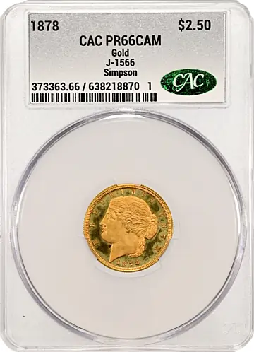 Unique Judd-1566 Pattern Quarter Eagle in Gold