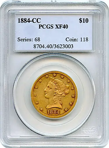 1884-CC $10 Liberty Head Eagle PCGS XF-40 offered by AUCM