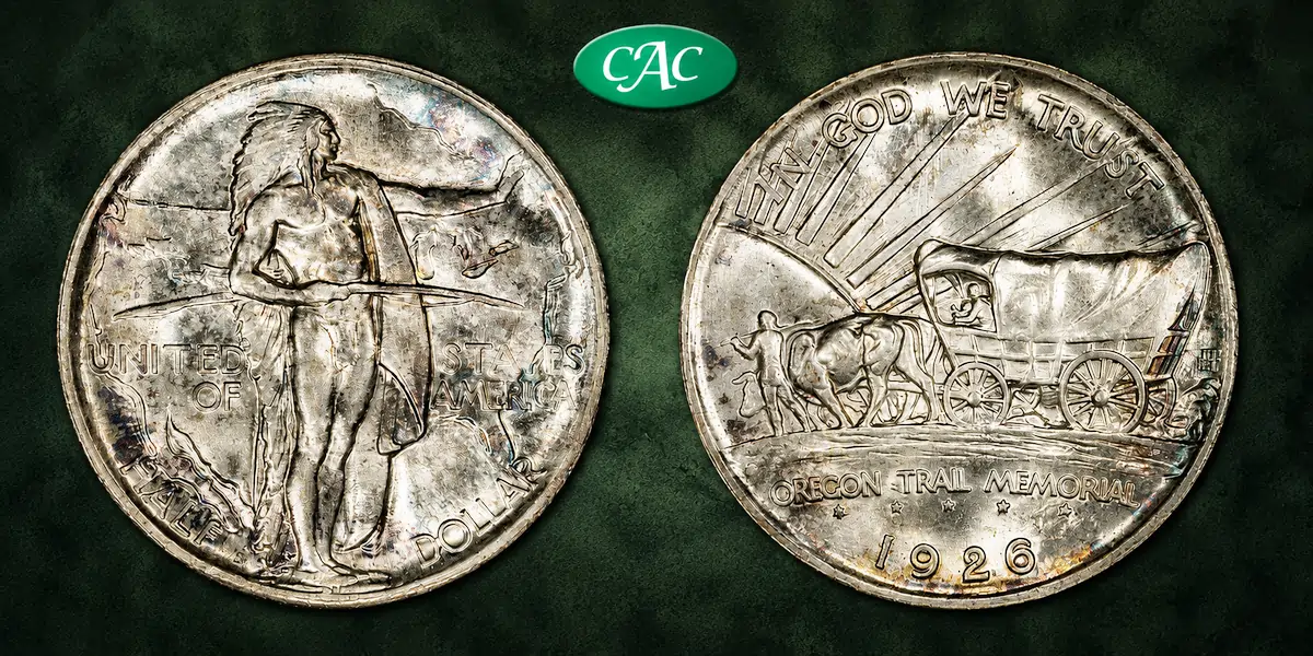 1926-S 50C Oregon MS67 PCGS. CAC
