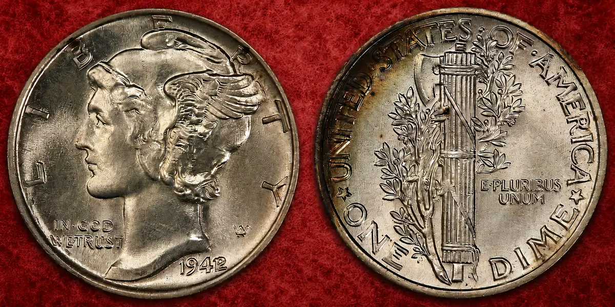 1942/1-D Mercury Dime with Full Bands