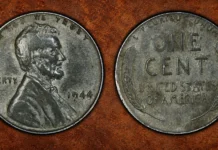 A Wrong-Metal 1944 Steel Cent Leads Heritage Error Coin Auction to $341,470 1944 1C Lincoln Cent -- Struck on 2.9 Gm Steel Planchet -- VF35 PCGS. PCGS
