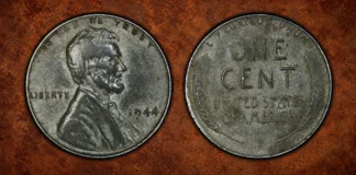 1944 1C Lincoln Cent -- Struck on 2.9 Gm Steel Planchet -- VF35 PCGS. PCGS