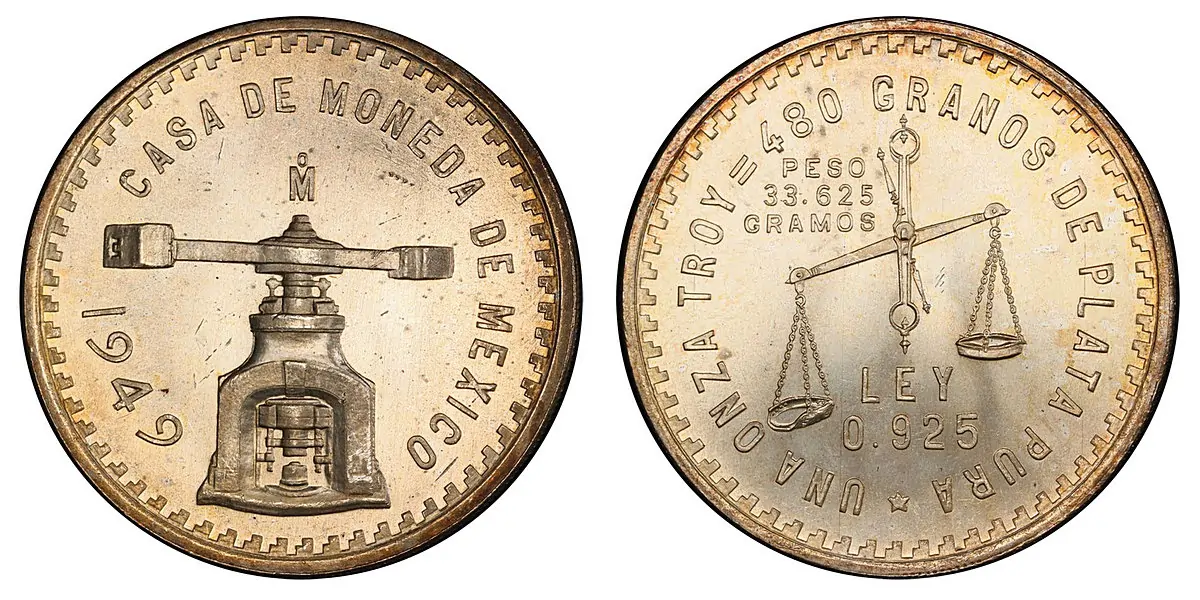 PCGS MS64 1949 Mexico Silver Onza