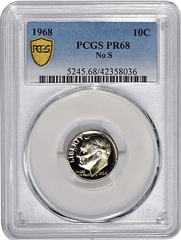 1968-S Proof Set, Featuring the 1968 No S Roosevelt Dime. (PCGS).