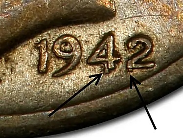 1942/1 Denver Mint Overtade Detail
