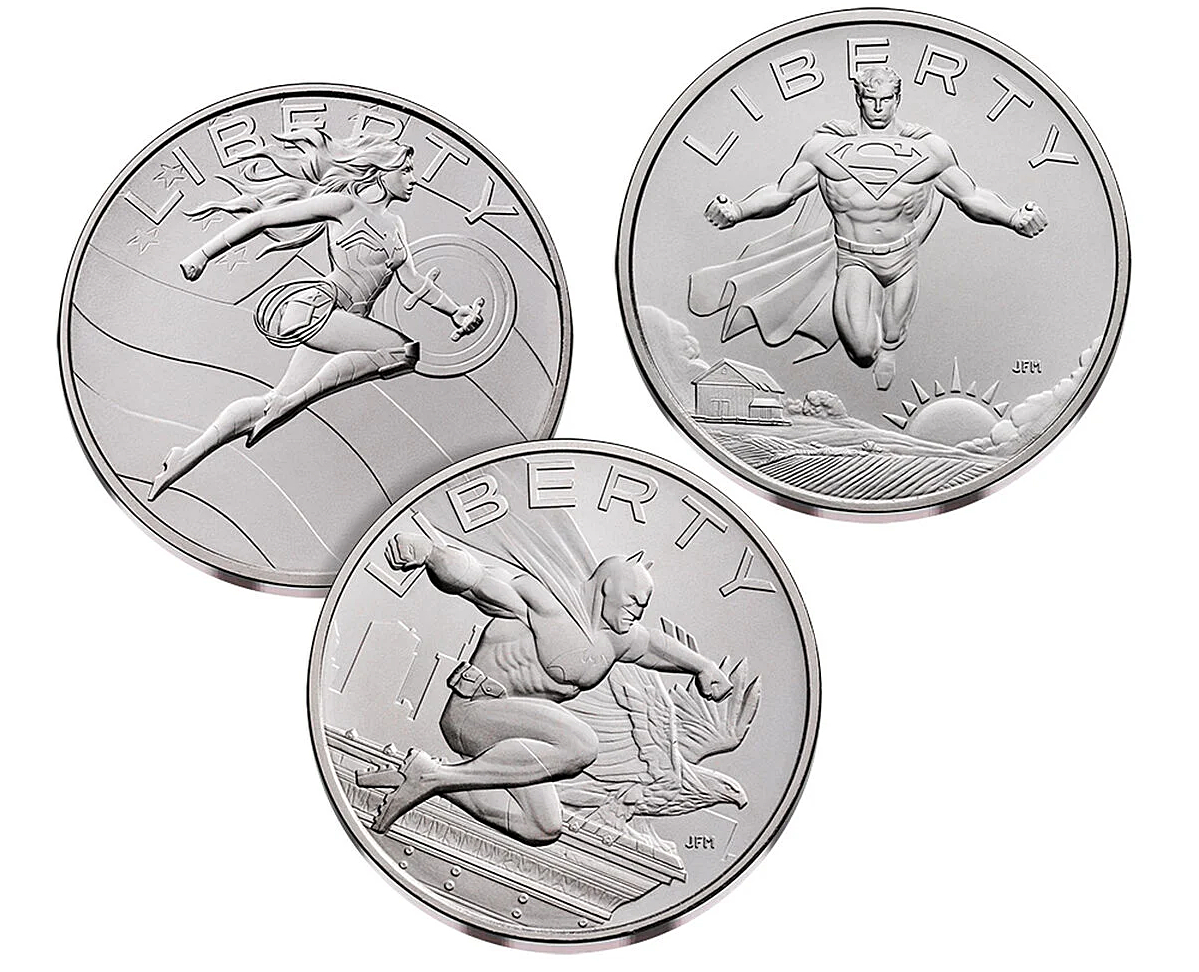 Comic Art Three Medal Set, 2025 Super Heroes Obverse Designs