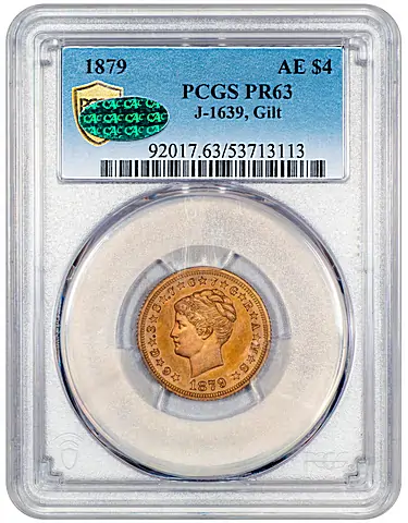 Paradime Coins - 1879 $4 Coiled Hair Stella Gilt PR63 PCGS CAC