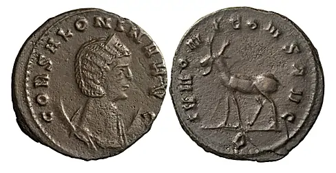 Zoo Coinage of Gallienus - Goat / Juno