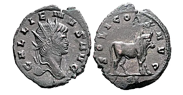 Zoo Coinage of Gallienus - Bull / Sol