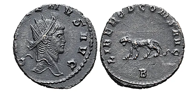 Zoo Coinage of Gallienus - Panther / Liber Pater