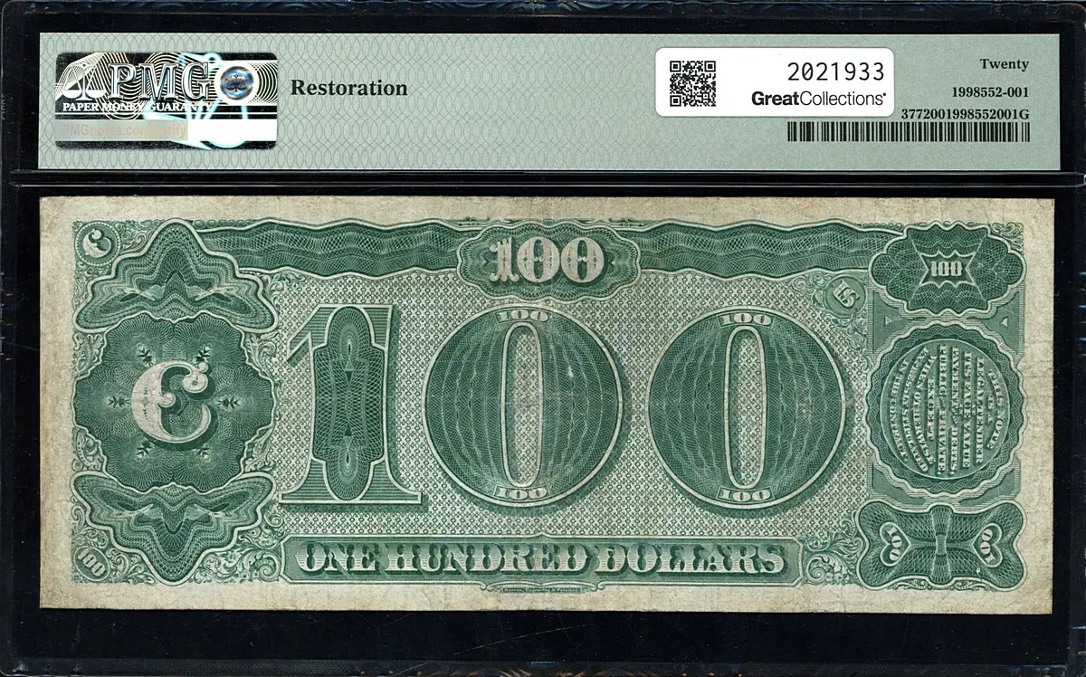 1890 $100 "Watermelon" Treasury Note Reverse