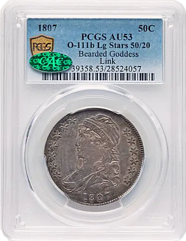 1807 50C Capped Bust, Bearded Goddess