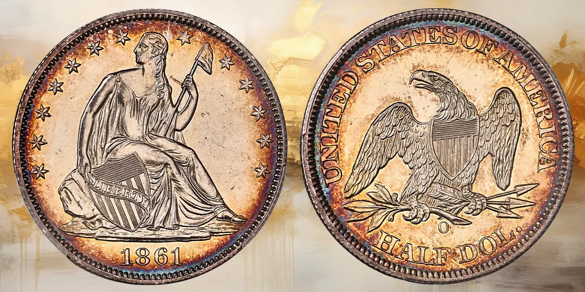 1861-O Liberty Seated Half Dollar. State of Louisiana Issue. JD-1, W-01. Rarity-8. Specimen-63 (PCGS).