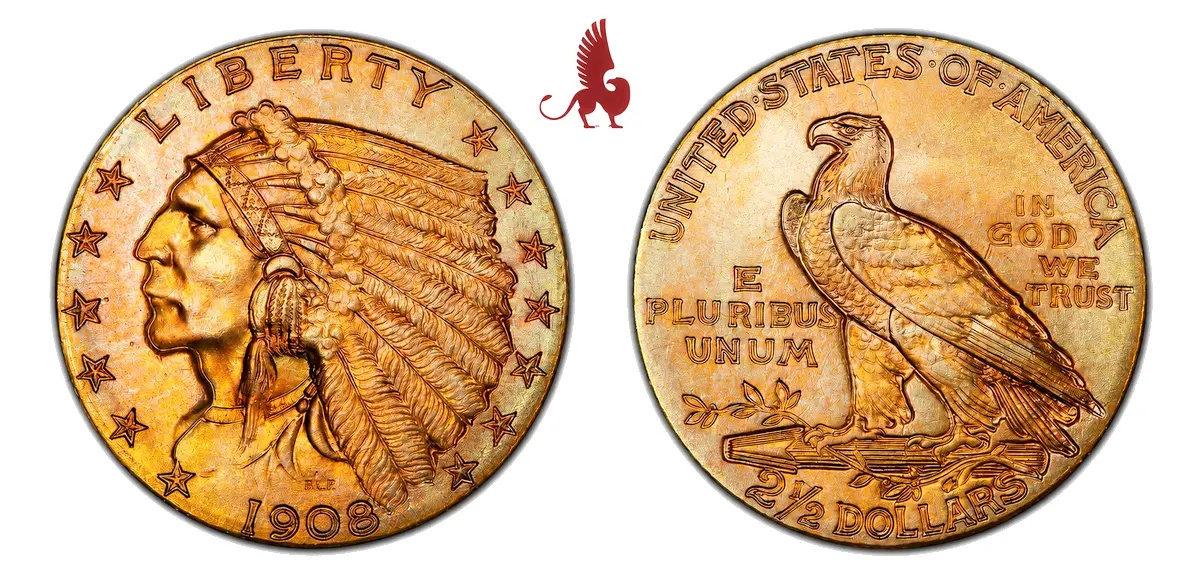 1908 Indian Quarter Eagle. MS-67 (PCGS)