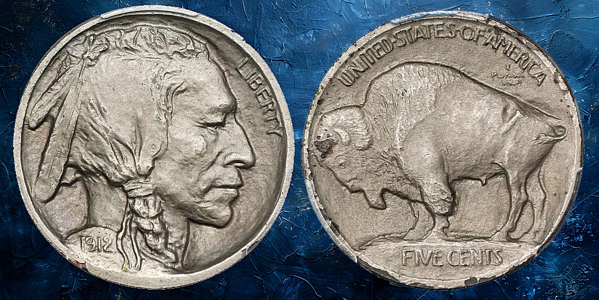 Two-Piece Set of 1912 Pattern Buffalo Nickels. Uniface Obverse and Reverse Electrotrials. Design by James Earle Fraser. MS-64 (PCGS).