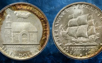 1936 Delaware Half Dollar: The Three-Date Coin That Sold for a Record Price 1936 50C Delaware MS68 PCGS.