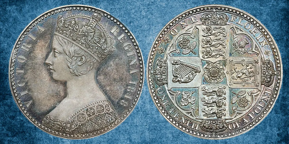 GREAT BRITAIN. Silver "Gothic" Florin Pattern, 1848. London Mint. Victoria. NGC PROOF-66.